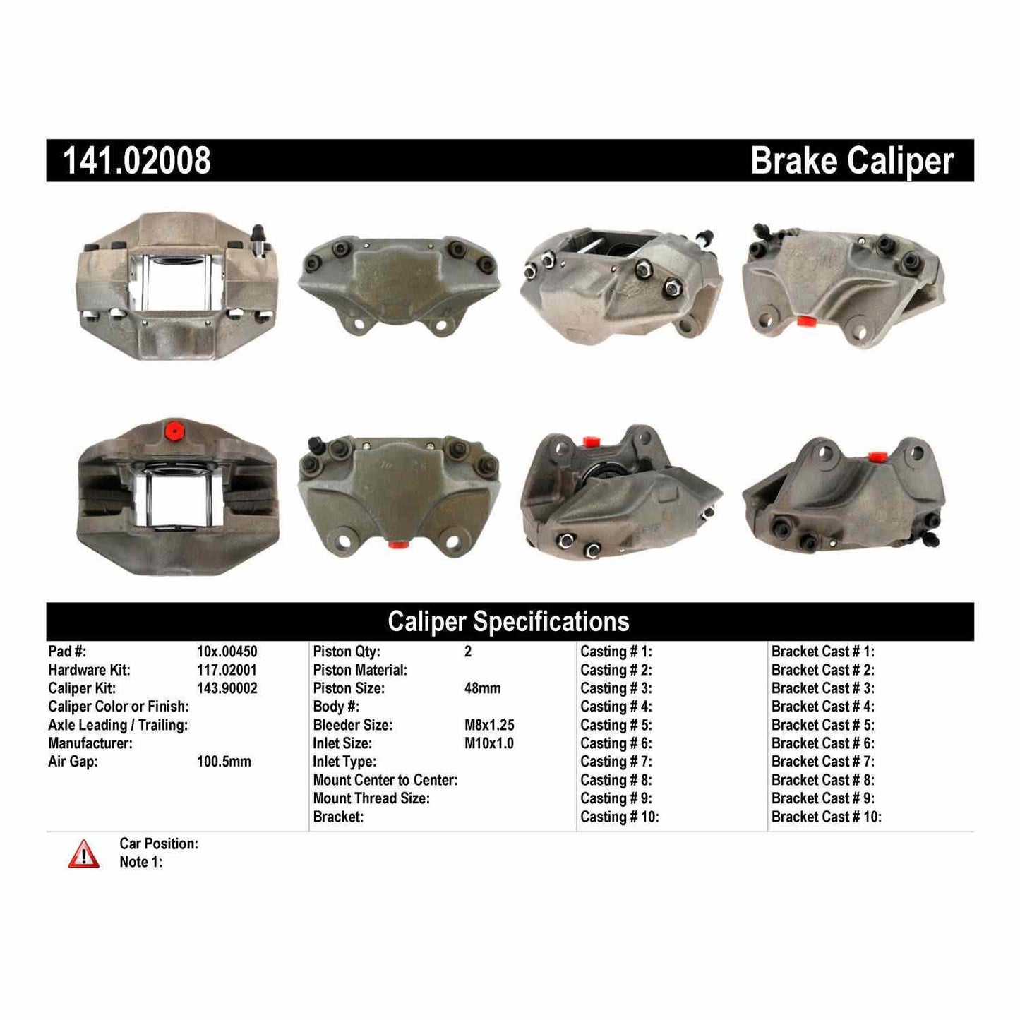 Stoptech Centric 69-94 Alfa Romeo Spider Remanufactured Semi-Loaded Front Driver Side Brake Caliper 141.02008