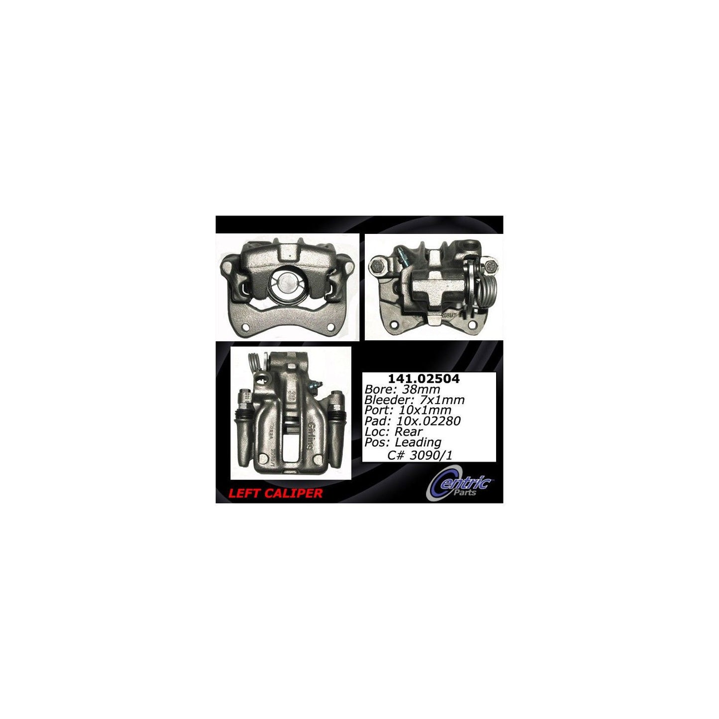 Centric Parts Disc Brake Caliper with anti‑corrosion finish Part Number 141.02504