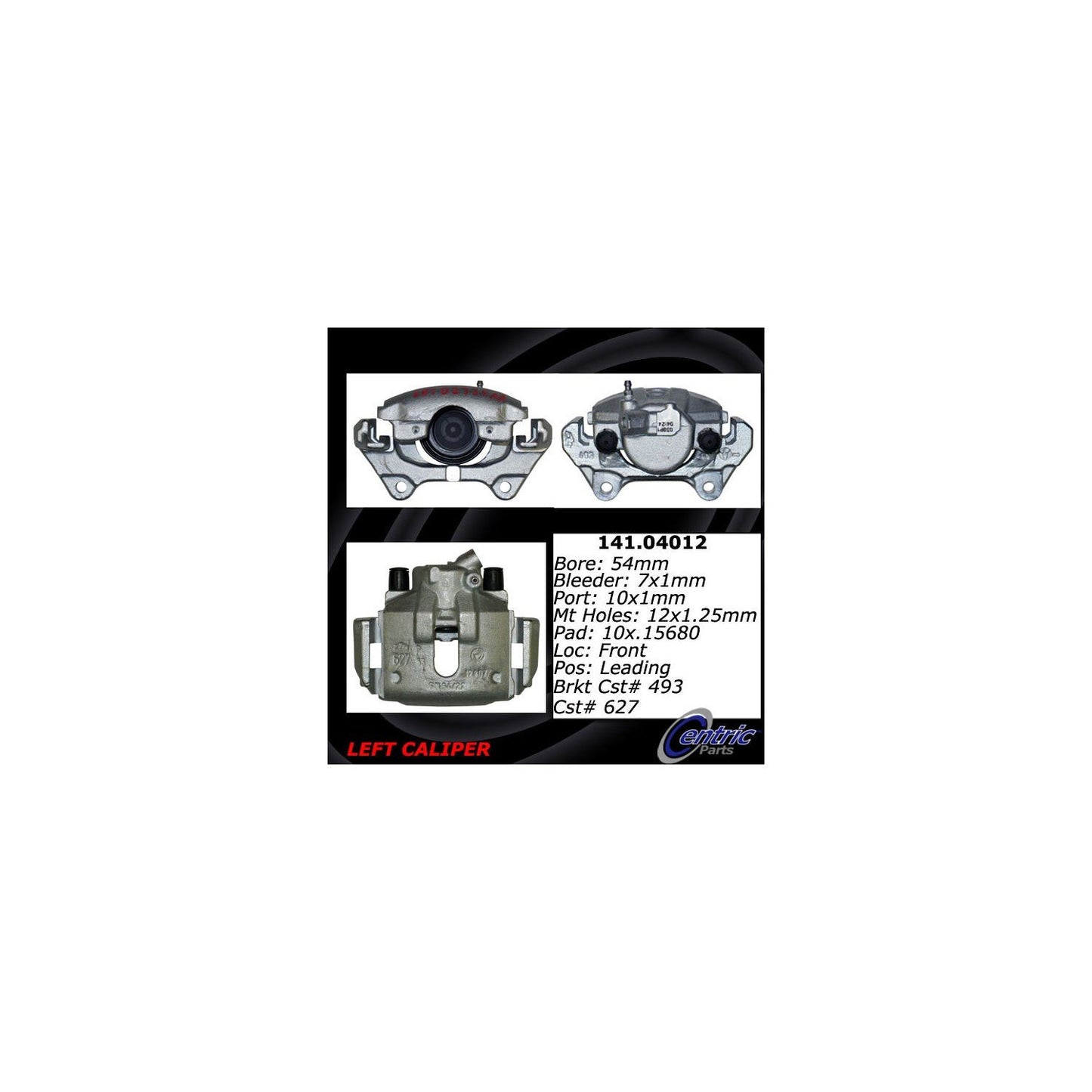 Centric Parts Disc Brake Caliper Remanufactured with Anti-Corrosion Finish 141.04012