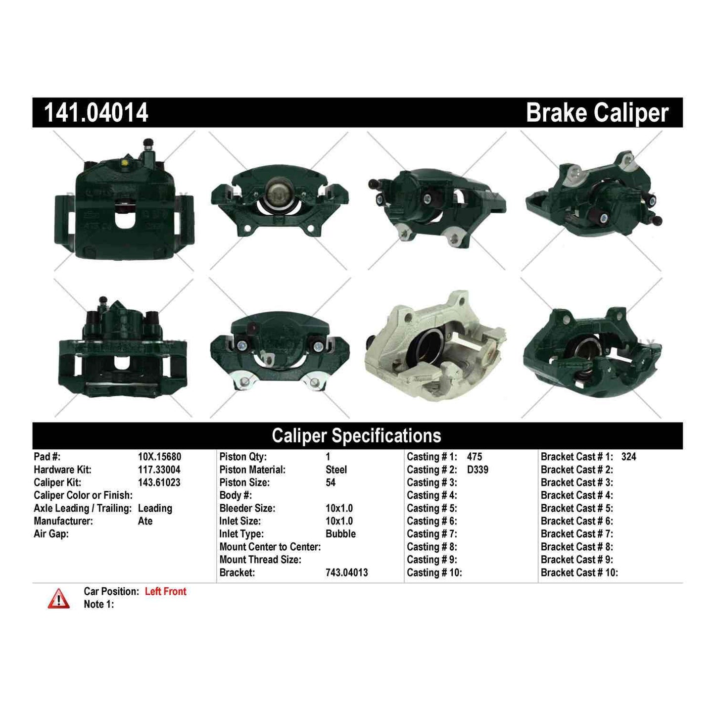 Centric Parts Semi-Loaded Brake Caliper 141.04014