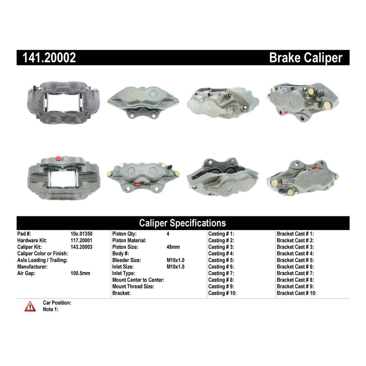 Centric Parts Semi-Loaded Brake Caliper 141.20002
