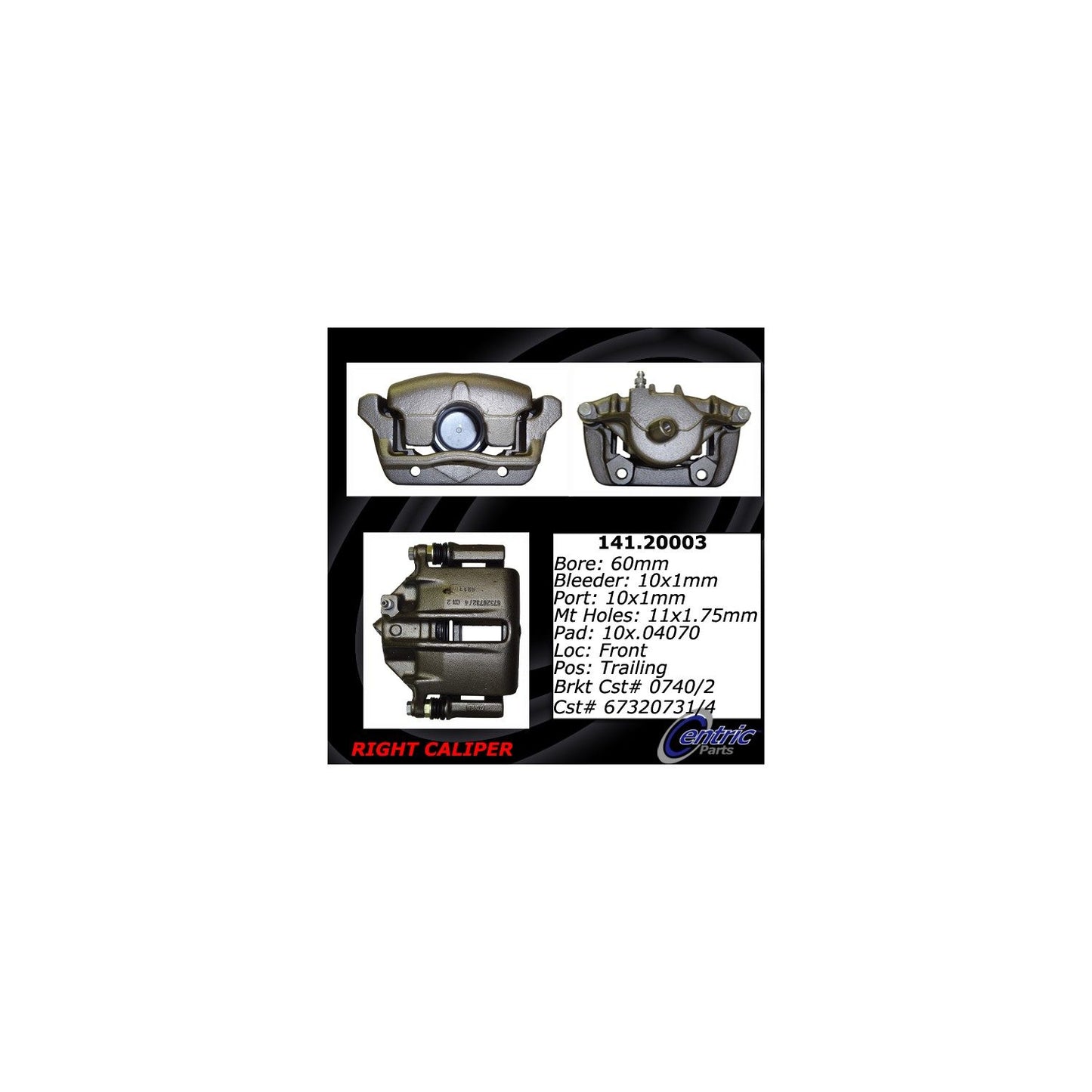 Centric Parts Disc Brake Caliper Semi-Loaded with Anti-Corrosion Finish for 1986-1987 Jaguar Vanden Plas XJ6 XJ12 141.20003