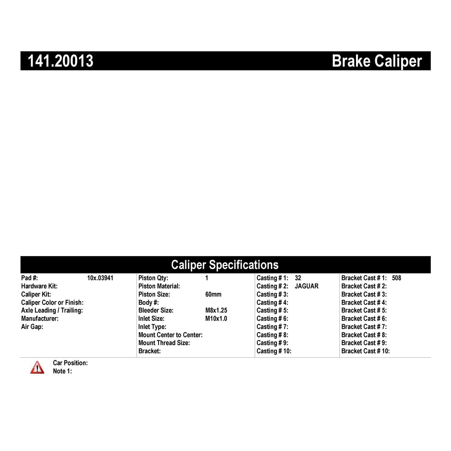 Centric Parts Semi-Loaded Brake Caliper 141.20013