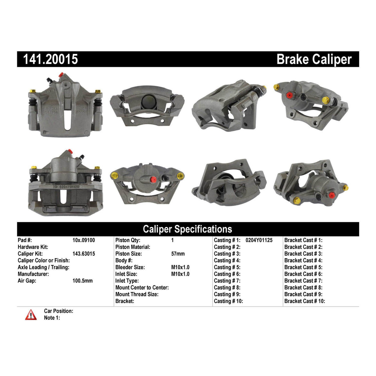 Centric Parts Semi-Loaded Brake Caliper 141.20015