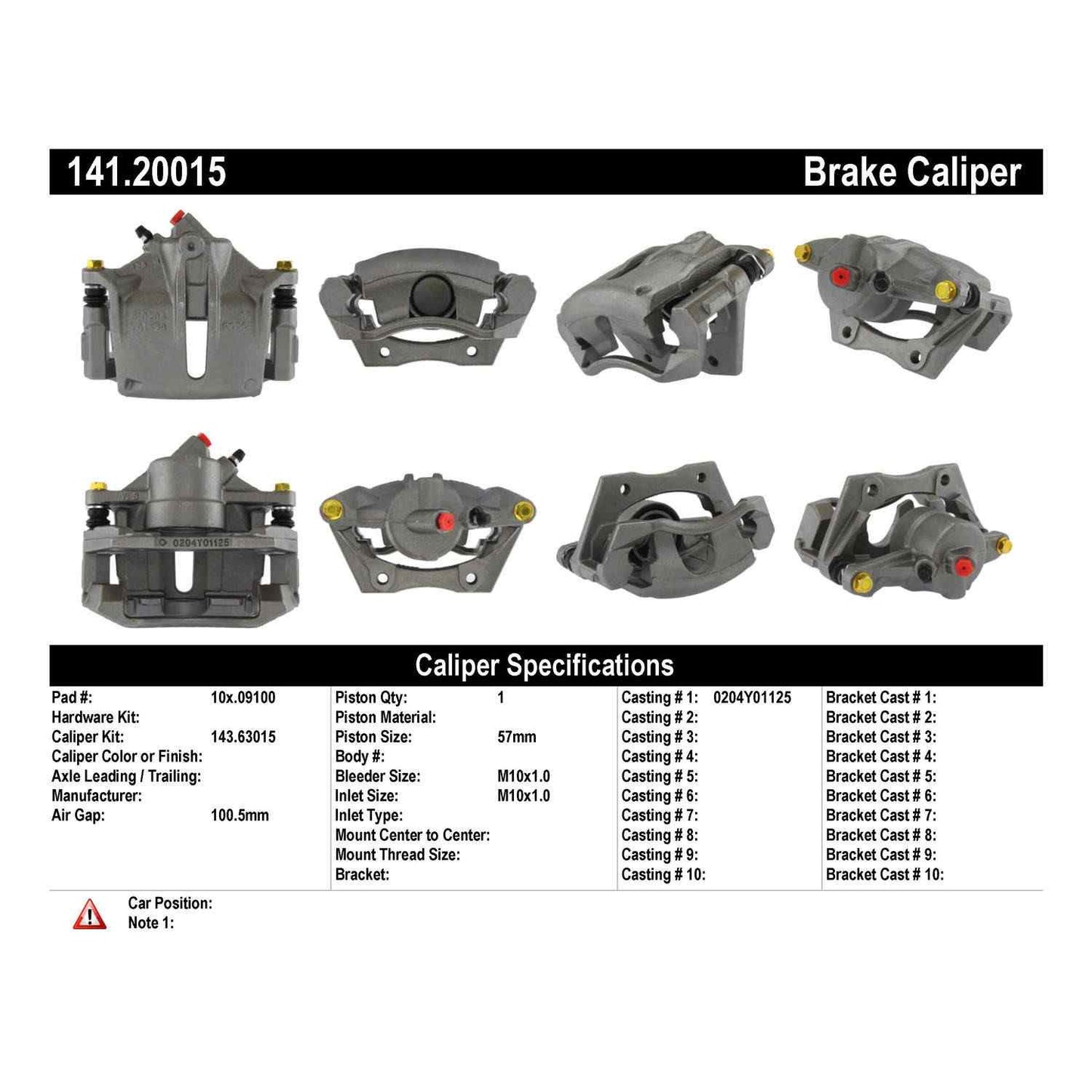 Centric Parts Disc Brake Caliper Semi-Loaded with Anti-Corrosion Finish for 2001-2007 Ford Mondeo 2002-2008 Jaguar X-Type 141.20015