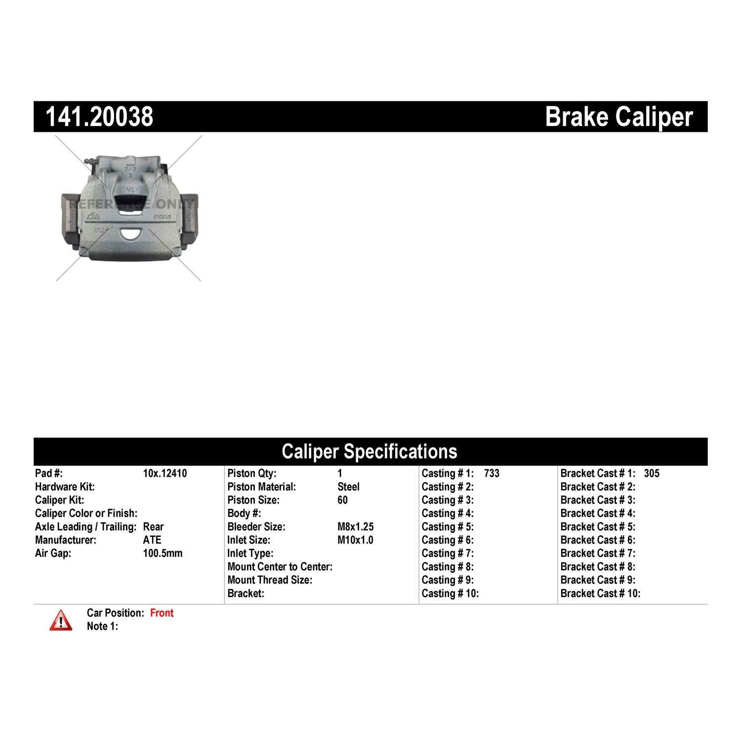 StopTech Semi-Loaded Brake Caliper 141.20038