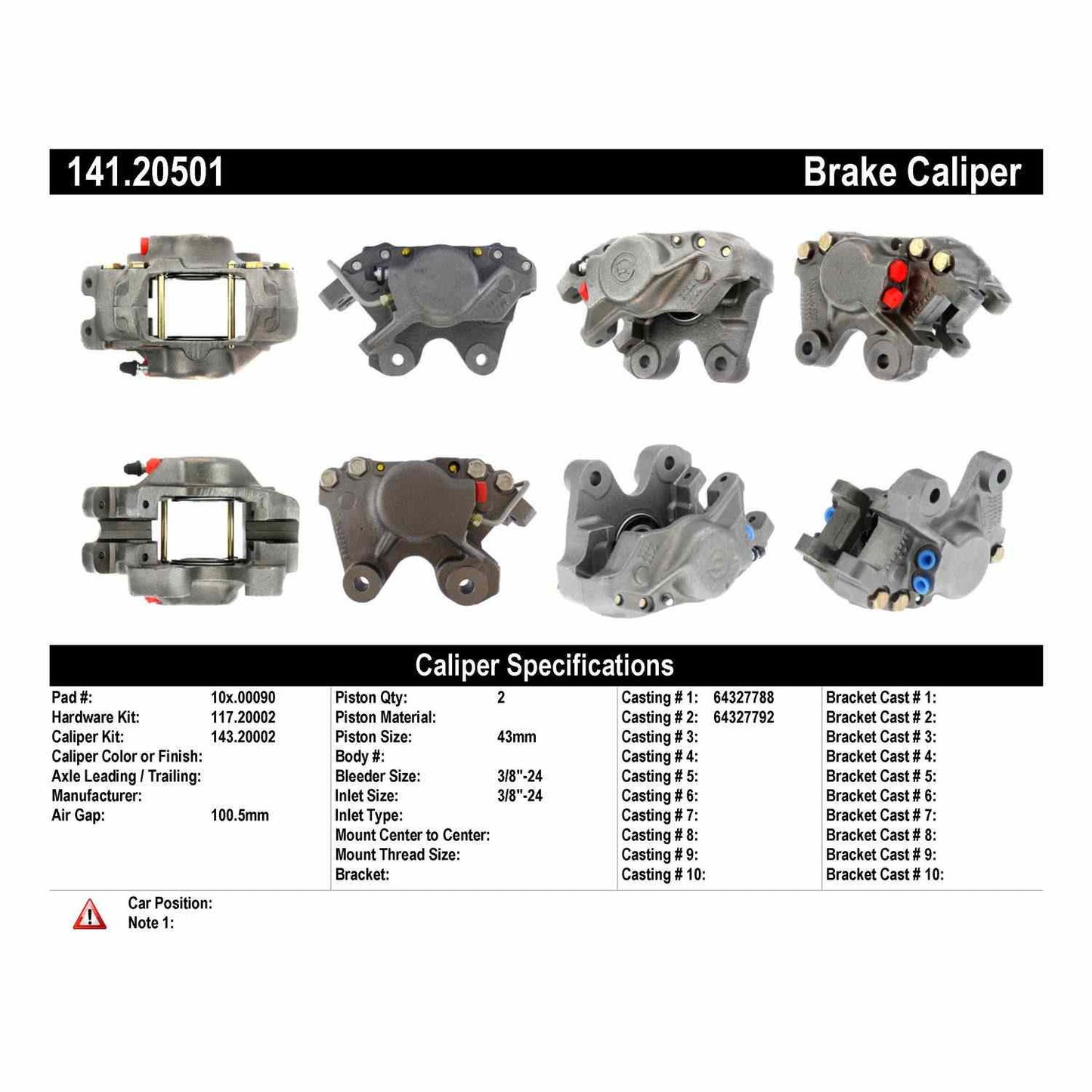 Centric Parts Disc Brake Caliper Semi-Loaded with Anti-Corrosion Finish for Jaguar Vanden Plas 1982-1987 XJ6 1973-1987 XJ12 1973-1986 XRS 1993 XJS 1976-1993 141.20501