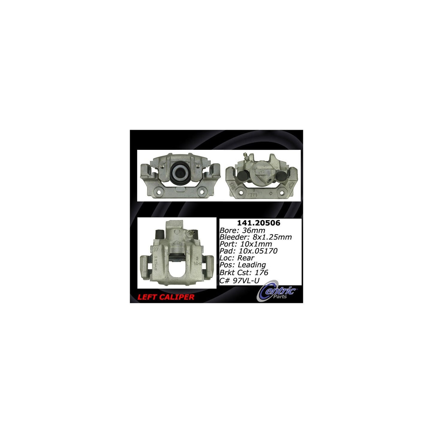 Centric Parts Disc Brake Caliper Semi-Loaded with anti-corrosion finish for 1990-1994 Jaguar Vanden Plas XJ6 XJ12 141.20506