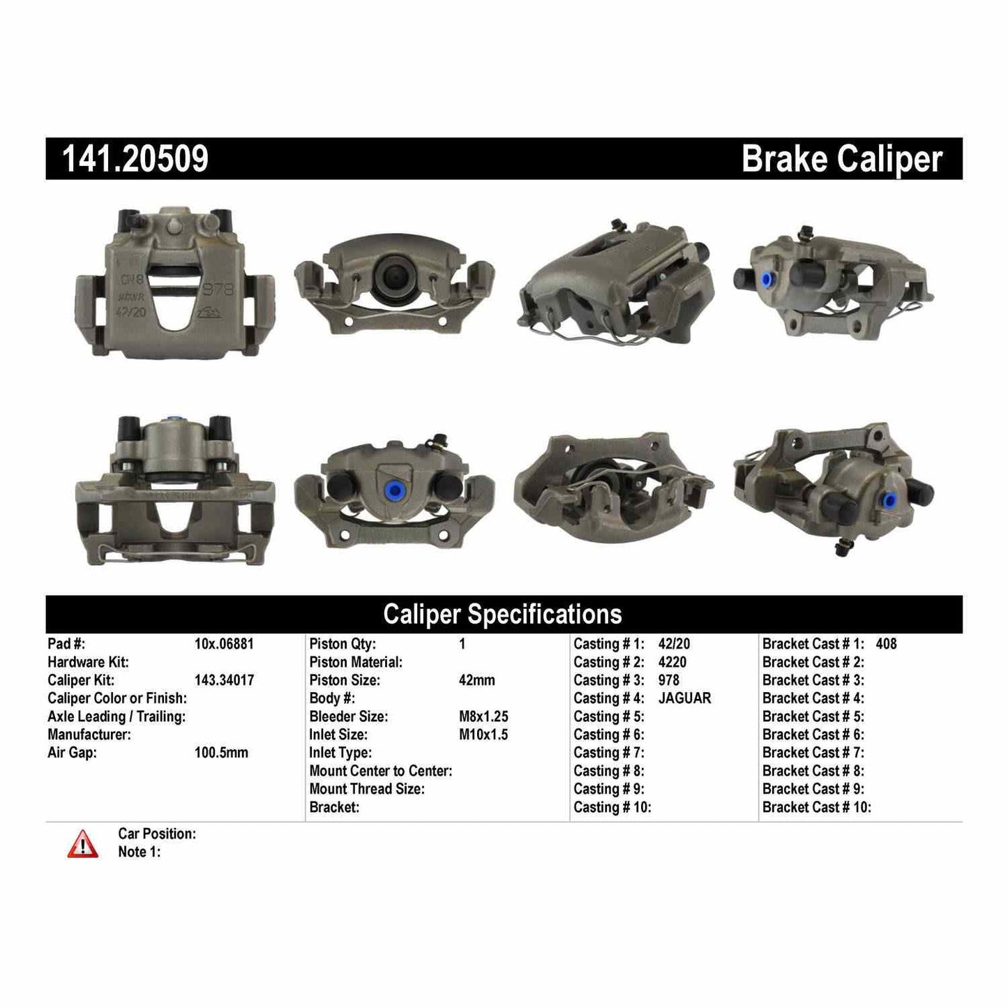 Centric Parts Semi-Loaded Brake Caliper 141.20509