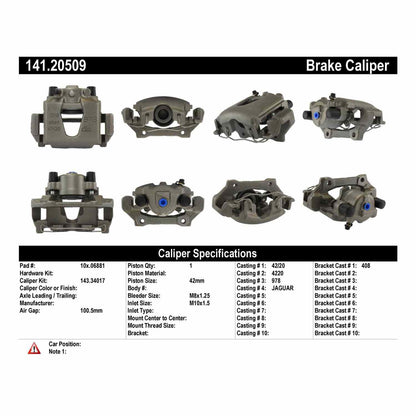 Centric Parts Semi-Loaded Brake Caliper 141.20509