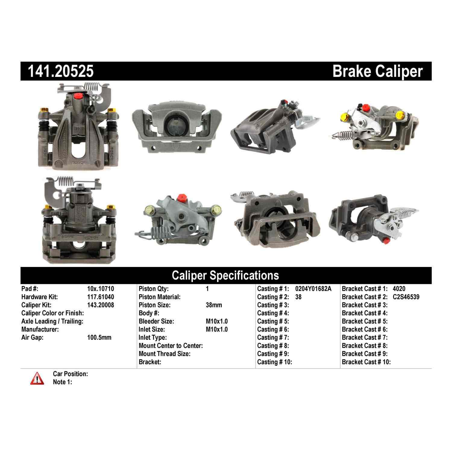 Centric Parts Semi-Loaded Brake Caliper 141.20525