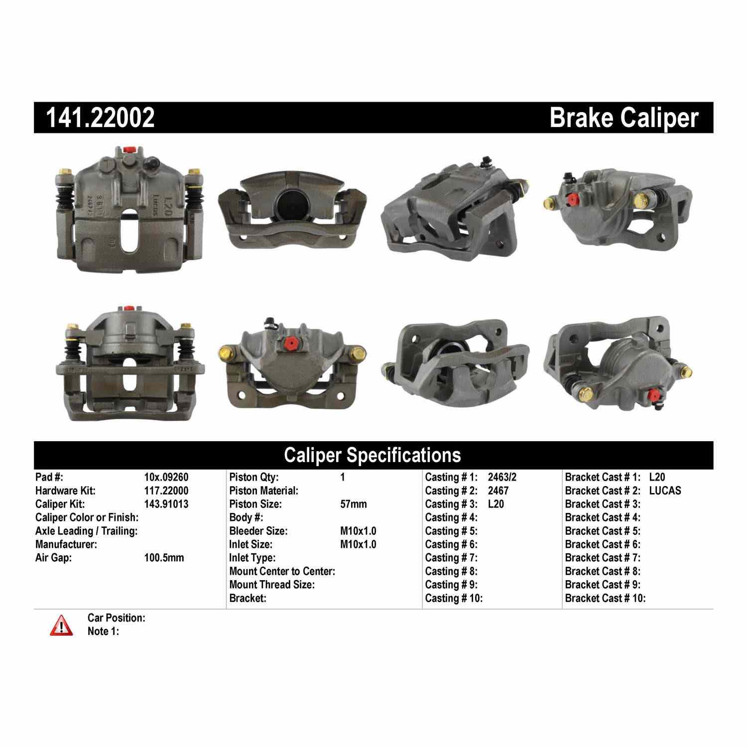 StopTech Semi-Loaded Brake Caliper 141.22002