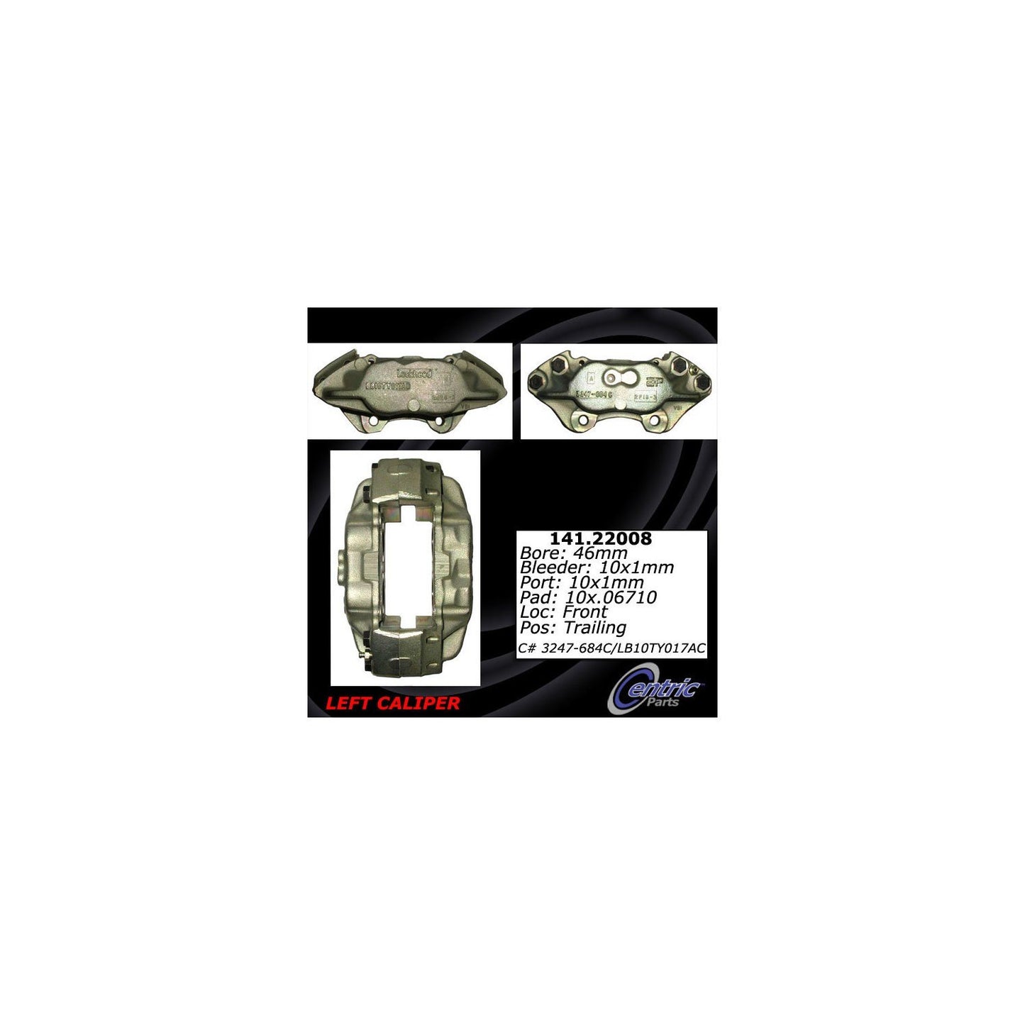 Centric Parts Semi-Loaded Brake Caliper 141.22008