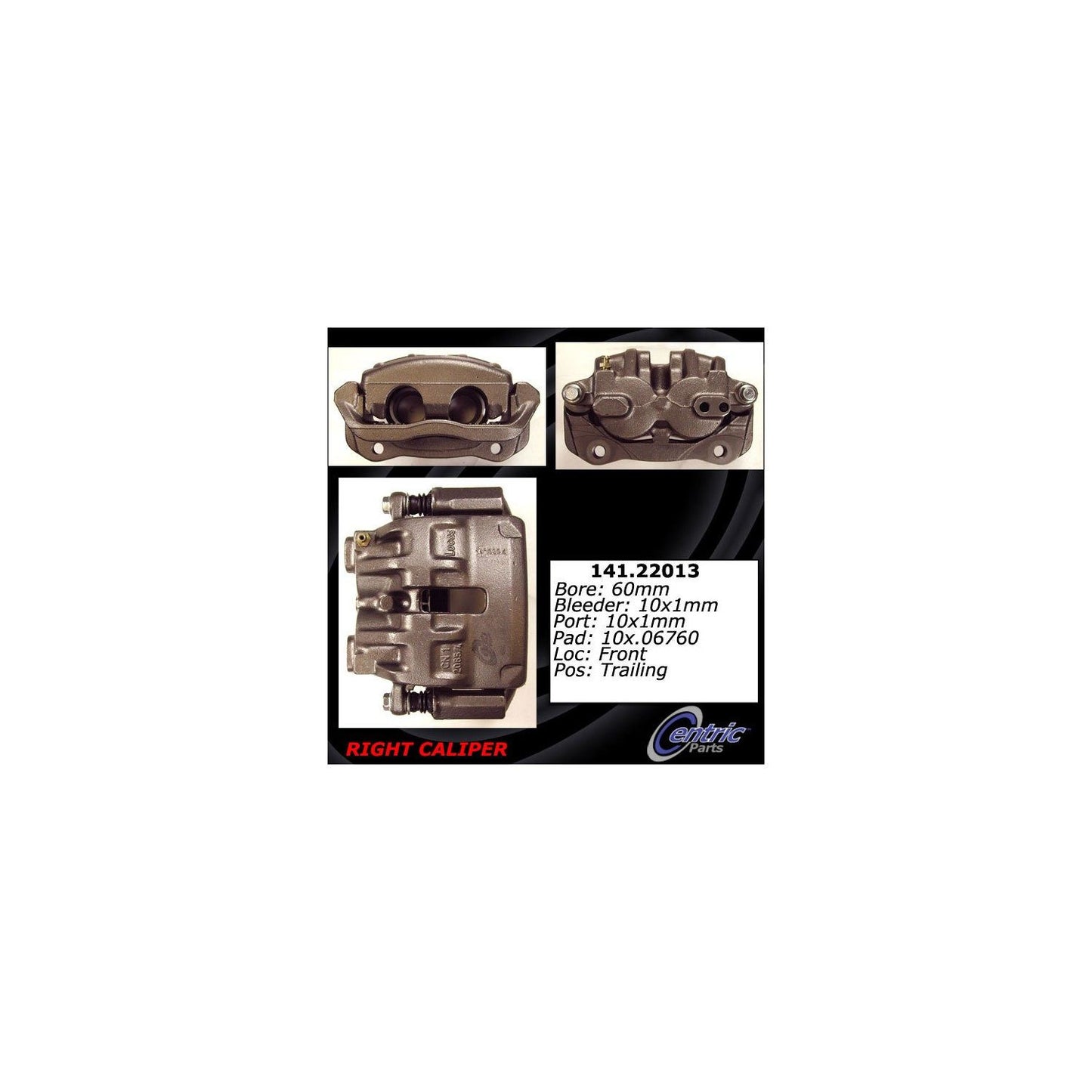 Centric Parts Disc Brake Caliper Semi-Loaded with Anti-Corrosion Finish for 141.22013