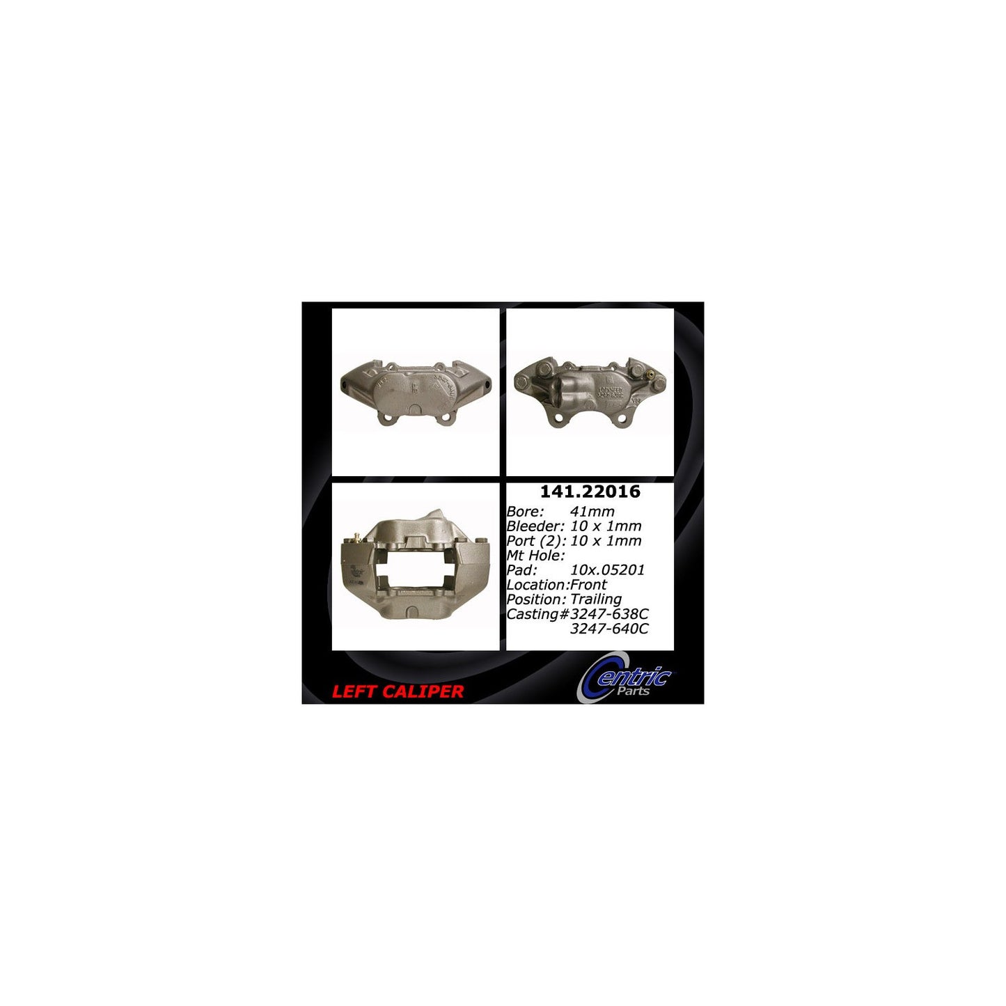Centric Parts Disc Brake Caliper Semi-Loaded with Anti-Corrosion Finish for 141.22016