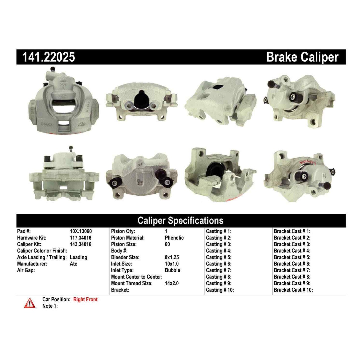 Centric Parts Semi-Loaded Brake Caliper 141.22025