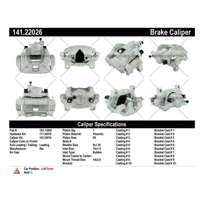 Centric Parts Semi-Loaded Brake Caliper 141.22026