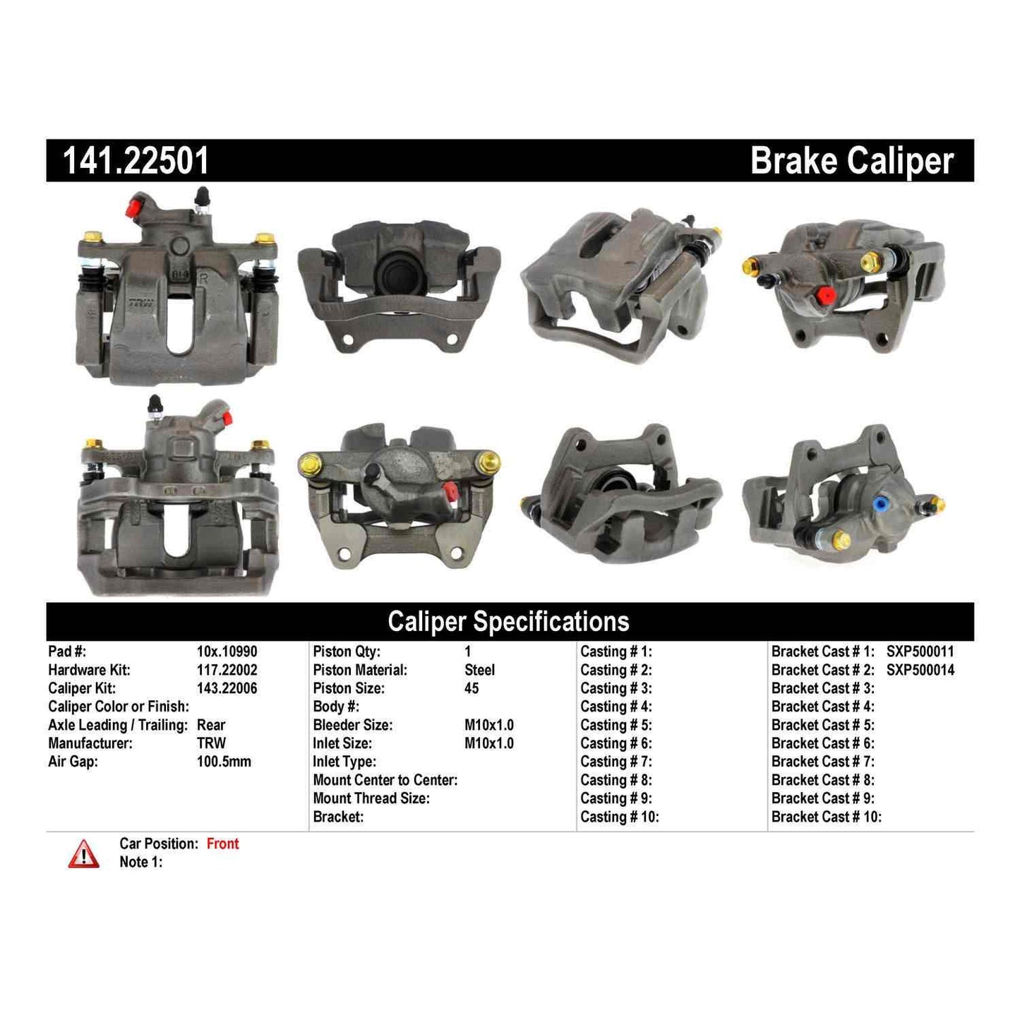 Stoptech Centric 05-09 Land Rover LR3 4.4L Semi-Loaded Rear Right Remanufactured Brake Caliper 141.22501