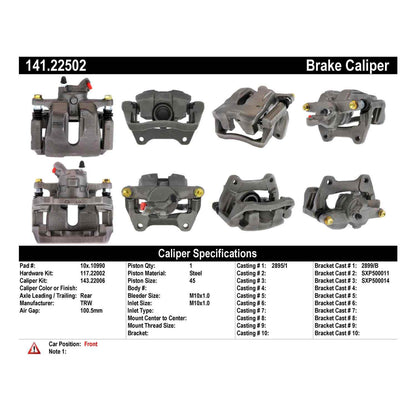 Centric Parts Disc Brake Caliper Semi-Loaded for 141.22502