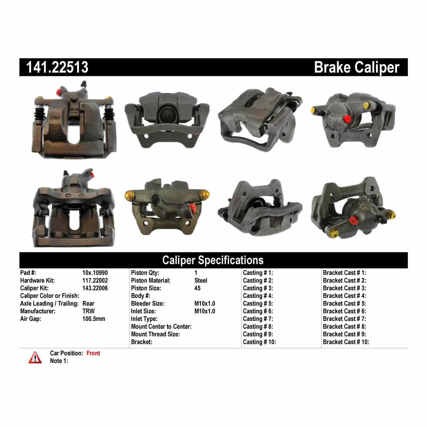 Centric Parts Semi-Loaded Brake Caliper 141.22513