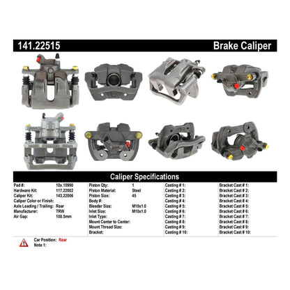 Stoptech Centric Semi-Loaded Brake Caliper - Rear Right 141.22515