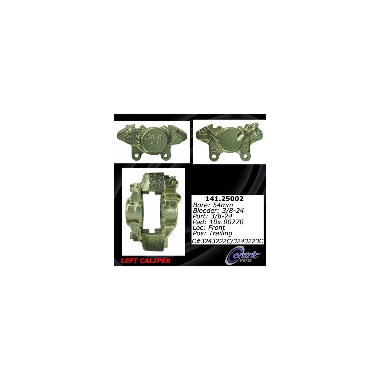 Centric Parts Disc Brake Caliper Semi-Loaded with Anti-Corrosion Finish for 141.25002