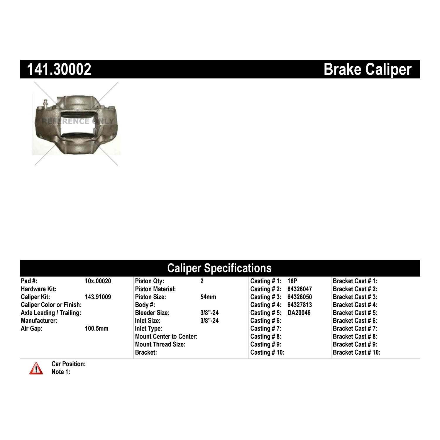 StopTech Semi-Loaded Brake Caliper 141.30002