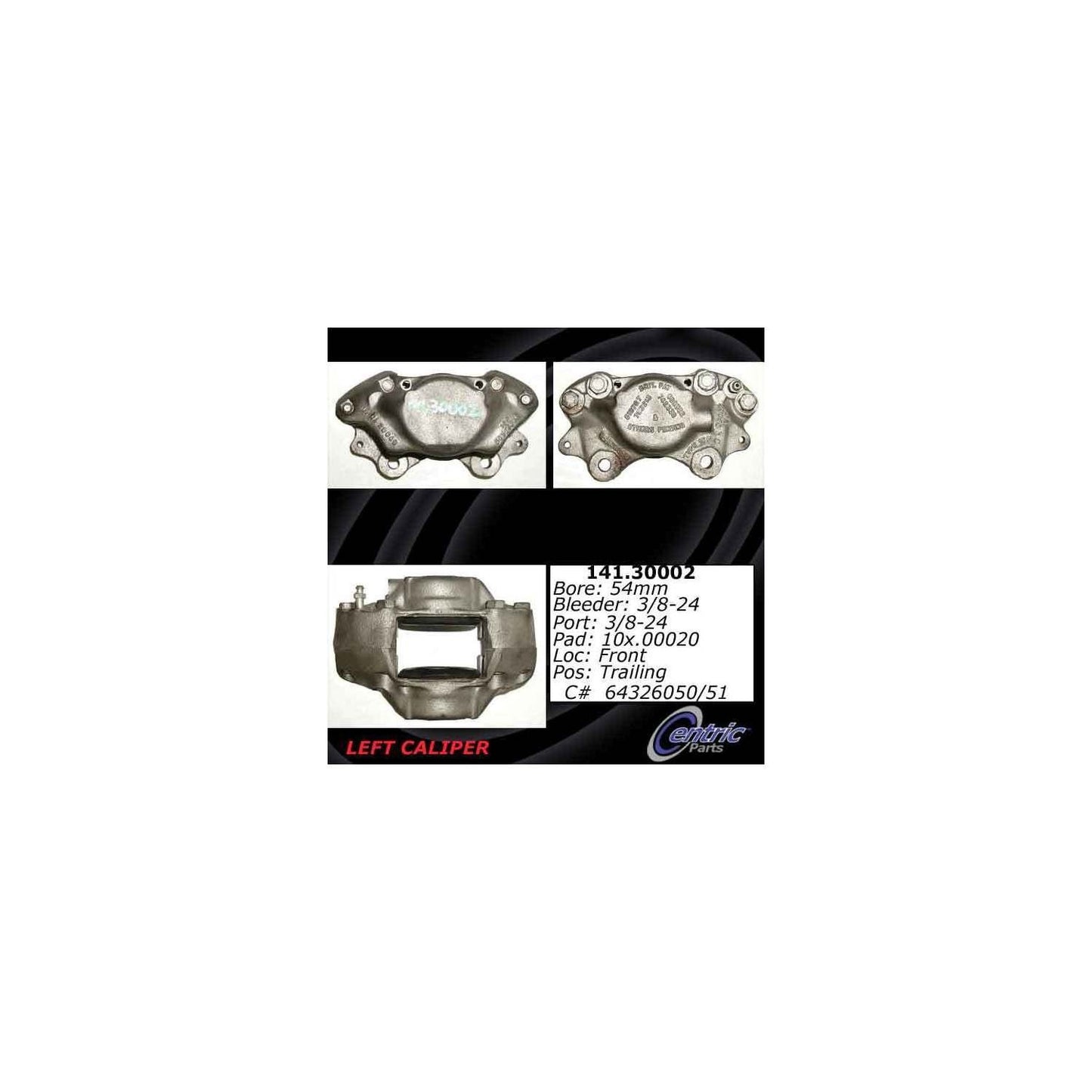 Centric Parts Disc Brake Caliper Semi-Loaded with Anti-Corrosion Finish 141.30002
