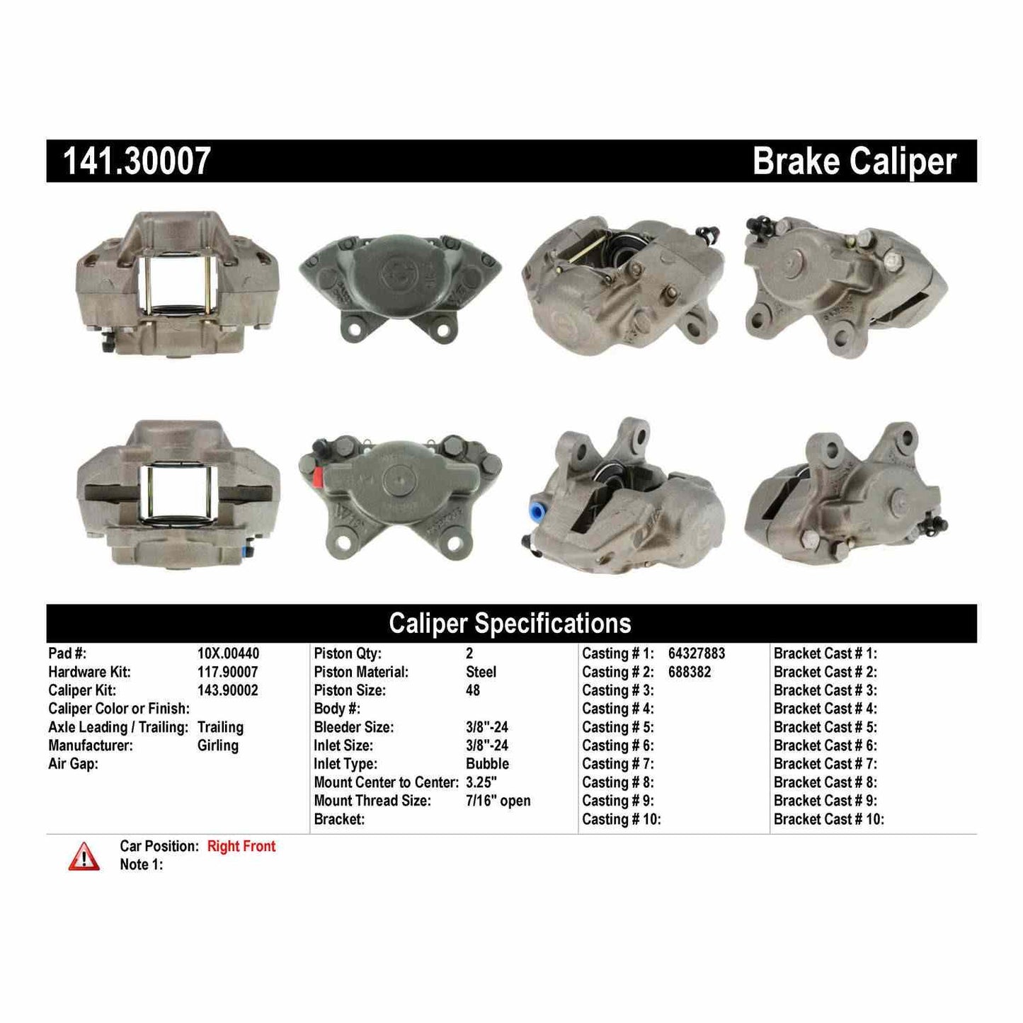Stoptech Centric Semi-Loaded Brake Caliper - Front RIght 141.30007