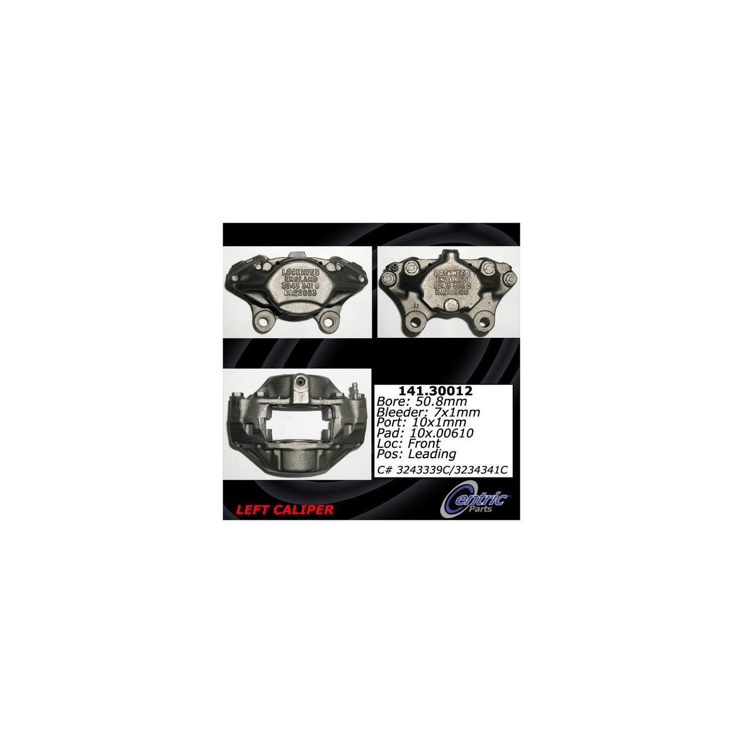 Stoptech Centric Semi-Loaded Brake Caliper - Front Left 141.30012