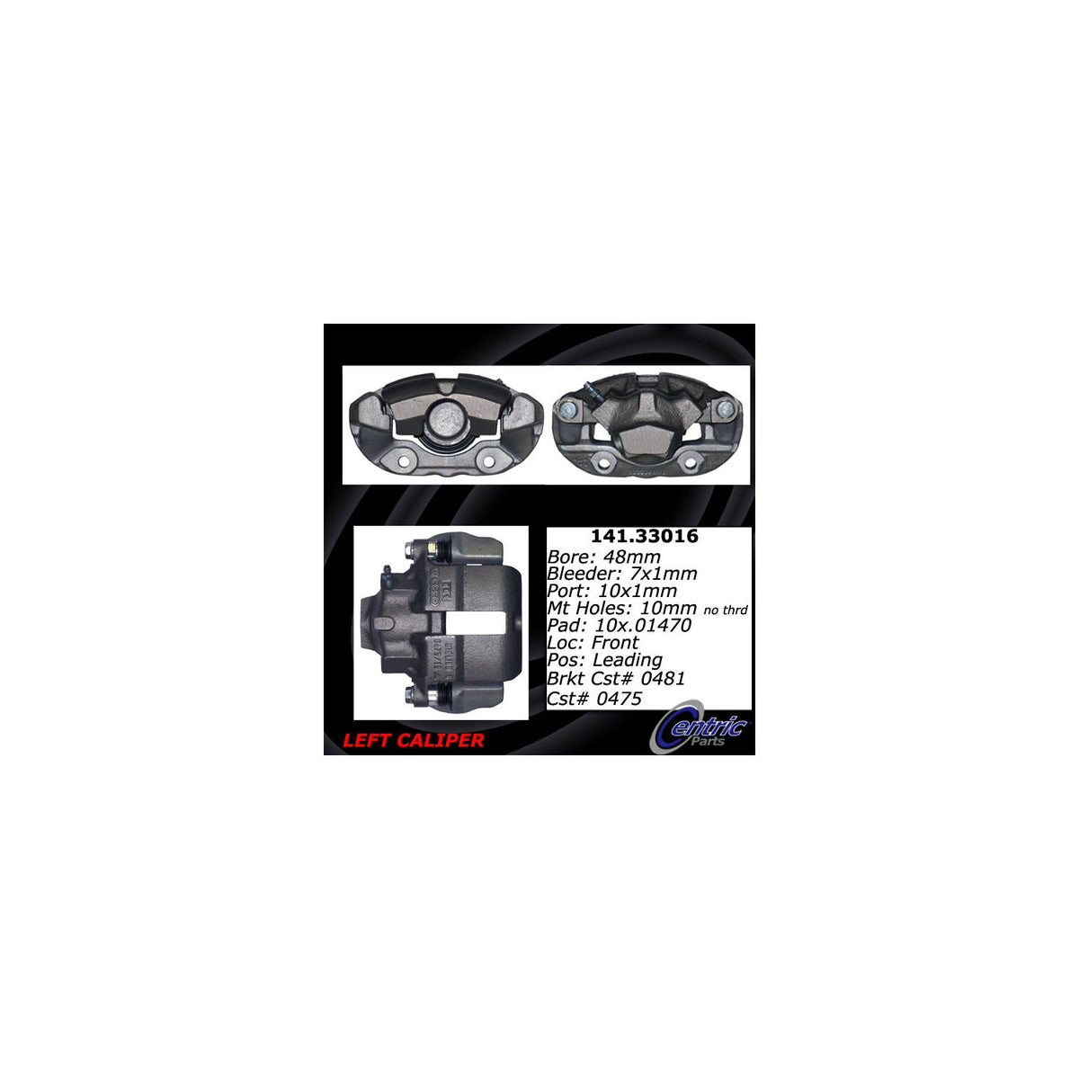 Stoptech Centric Semi-Loaded Brake Caliper - Front Left 141.33016