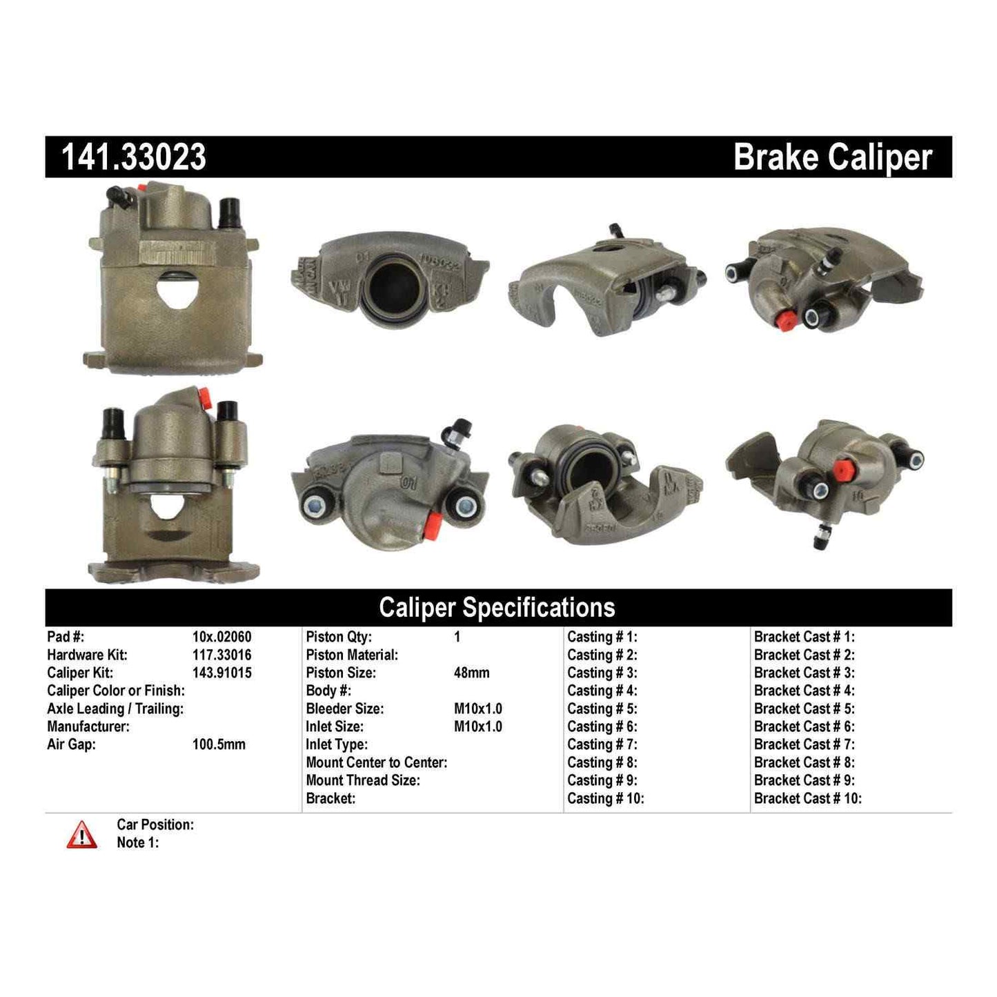 Centric Parts Semi-Loaded Brake Caliper 141.33023