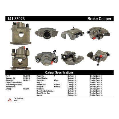 Centric Parts Semi-Loaded Brake Caliper 141.33023
