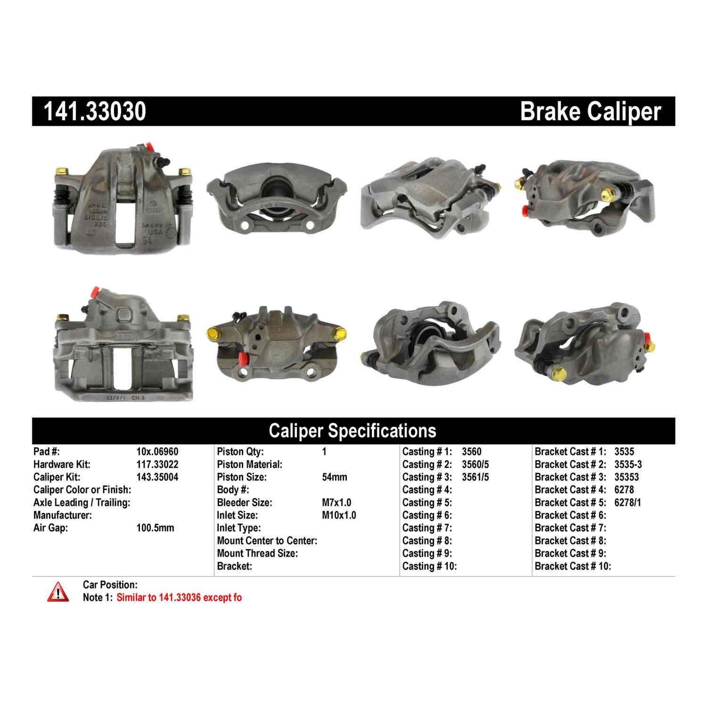 Stoptech Centric Semi-Loaded Brake Caliper - Front Left 141.33030