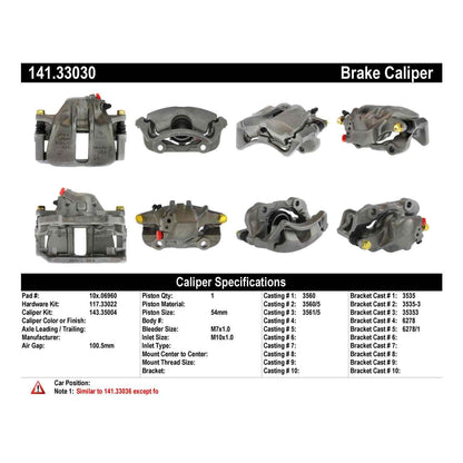Stoptech Centric Semi-Loaded Brake Caliper - Front Left 141.33030