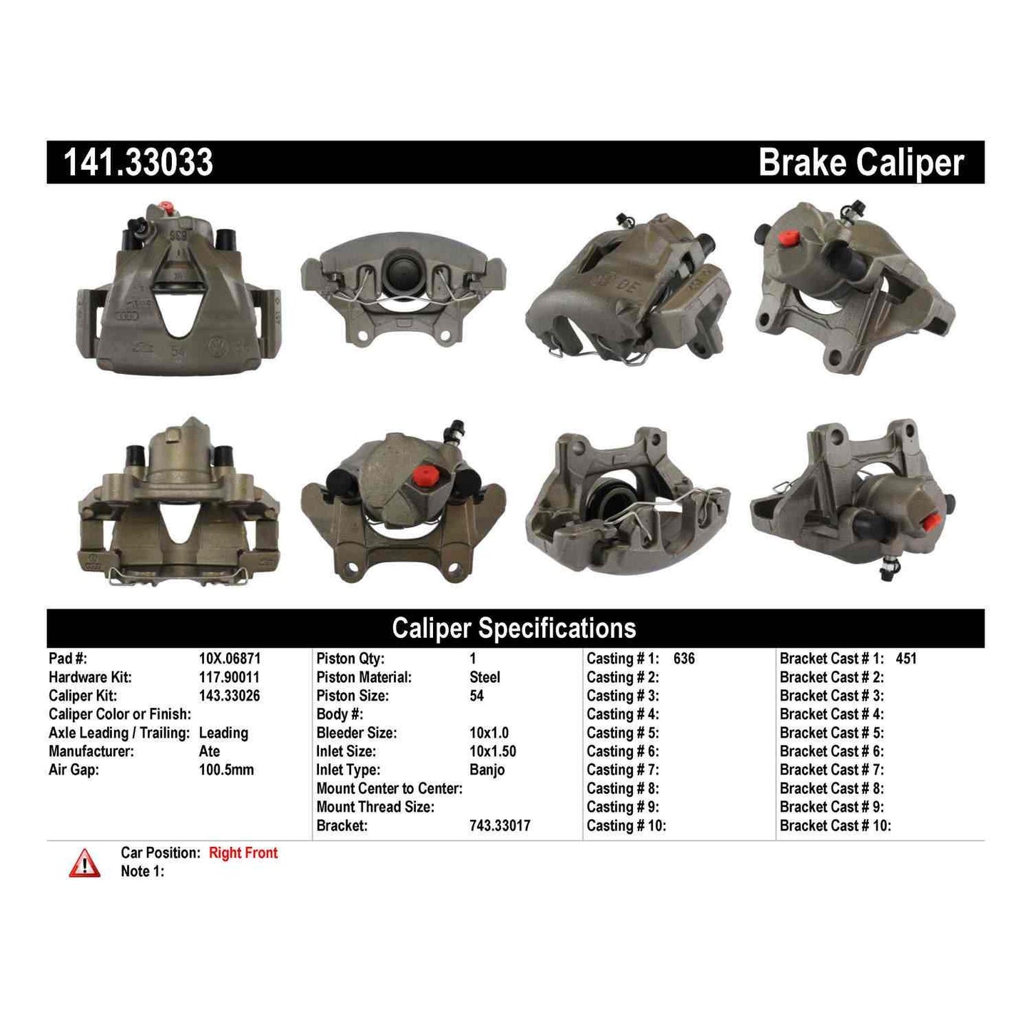 Stoptech Centric Semi-Loaded Brake Caliper - Front Right 141.33033