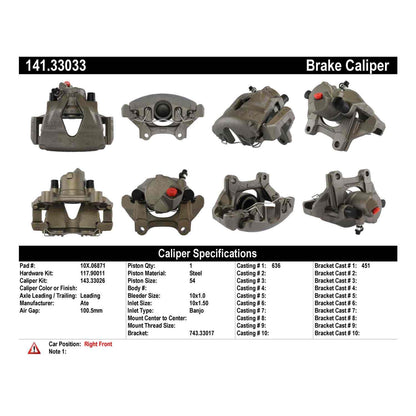 Stoptech Centric Semi-Loaded Brake Caliper - Front Right 141.33033