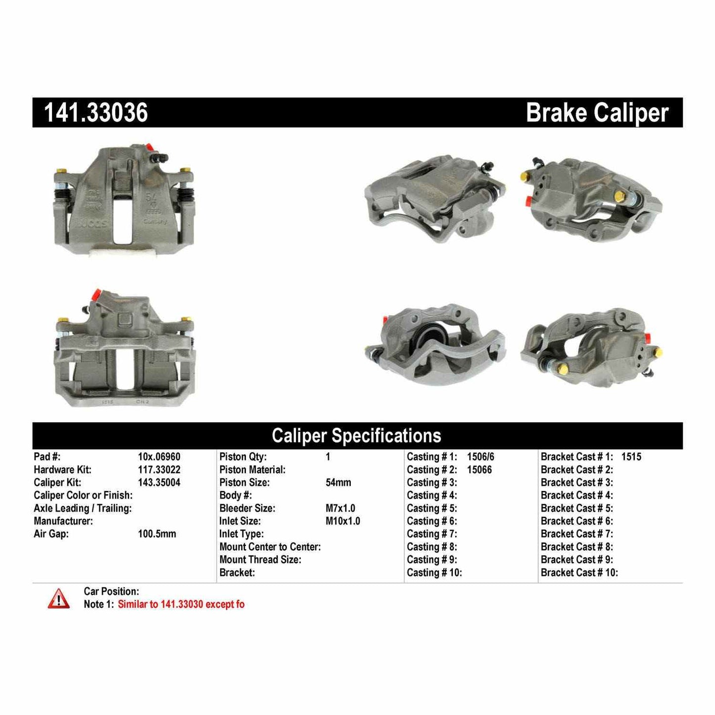 Centric Parts Disc Brake Caliper Semi-Loaded for 1984-1987 Audi 4000 Quattro Coupe 1988-1986 Volkswagen Quantum 1989-1986 Scirocco 141.33036