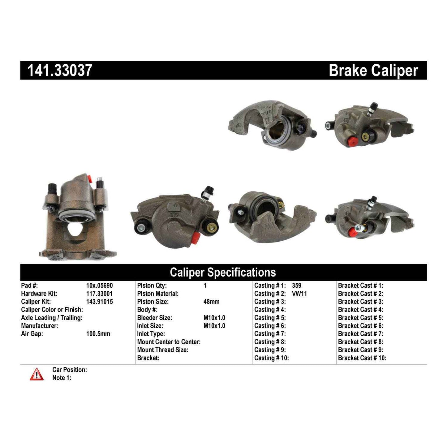 Stoptech Centric Semi-Loaded Brake Caliper - Front Right 141.33037