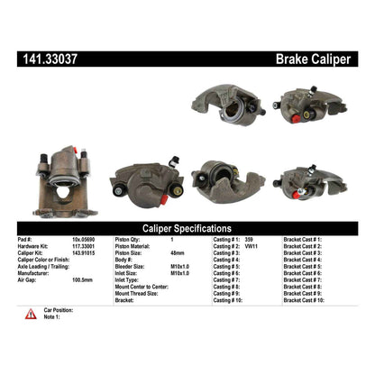 Stoptech Centric Semi-Loaded Brake Caliper - Front Right 141.33037