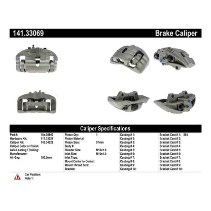 Centric Parts Disc Brake Caliper with anti‑corrosion finish