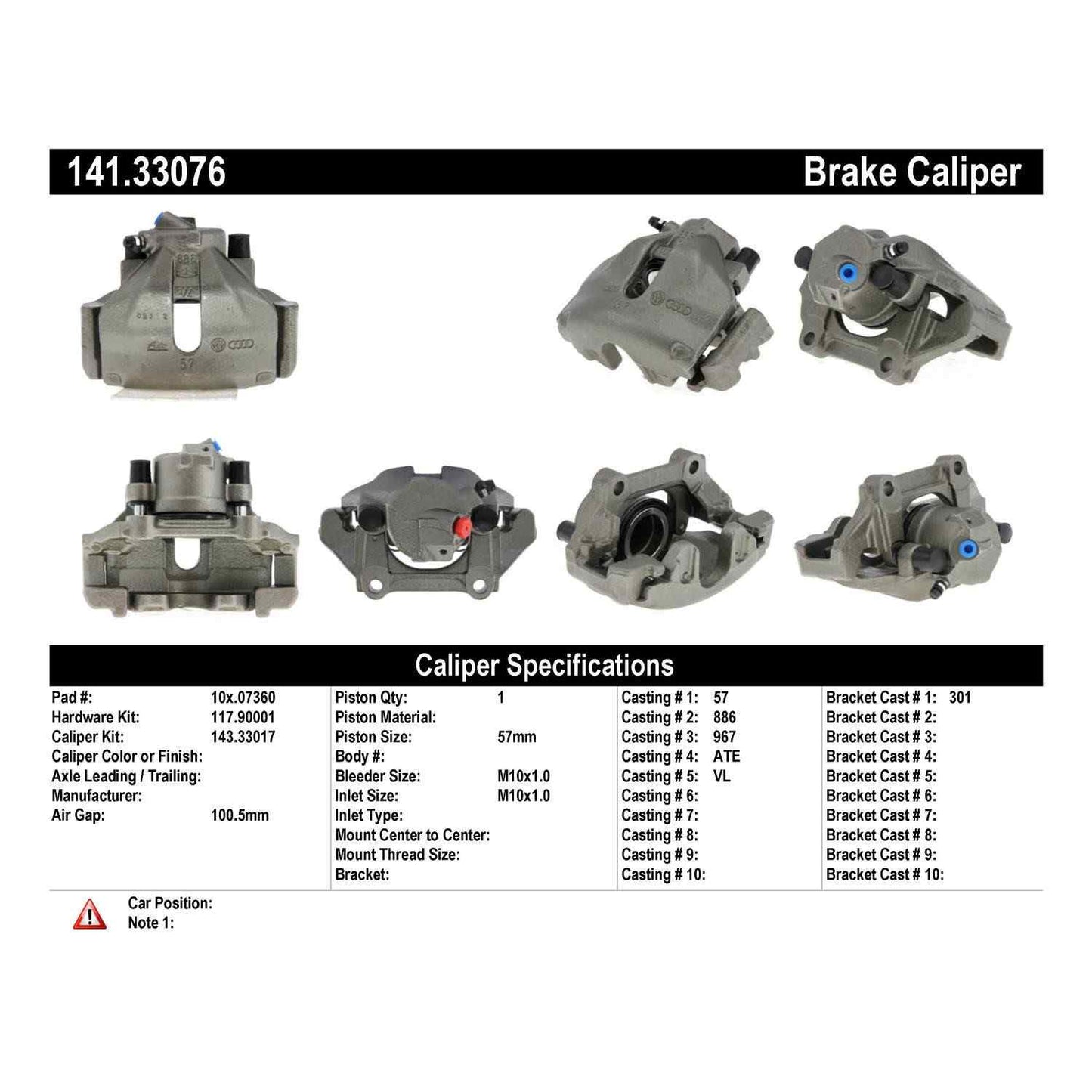 Centric Parts Semi-Loaded Brake Caliper 141.33076