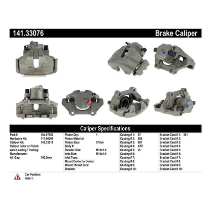 Centric Parts Semi-Loaded Brake Caliper 141.33076
