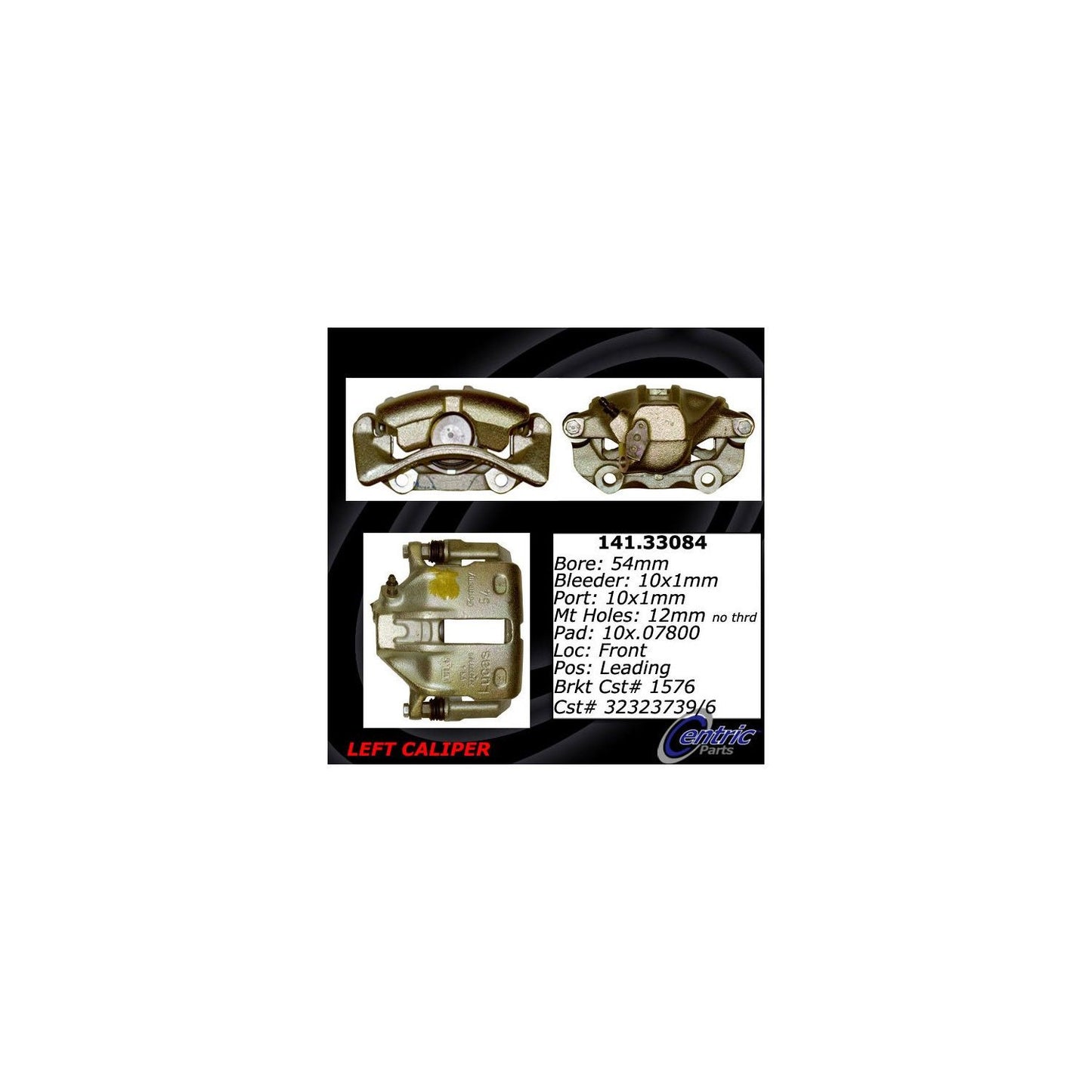 Stoptech Centric 84-86 Audi 5000 / 90-92 Volkswagen Corrado Semi-Loaded Brake Caliper - Front Left 141.33084