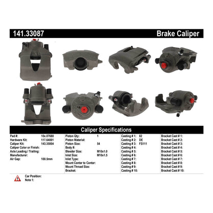 Centric Parts Semi-Loaded Brake Caliper 141.33087