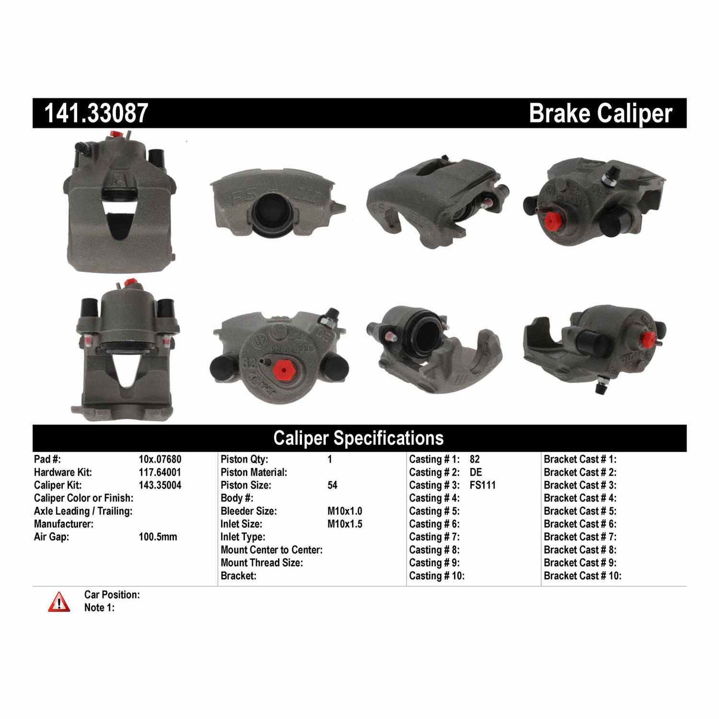 Centric Parts Semi-Loaded Brake Caliper 141.33087