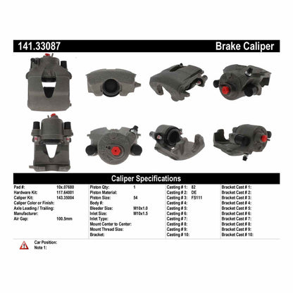 Centric Parts Semi-Loaded Brake Caliper 141.33087