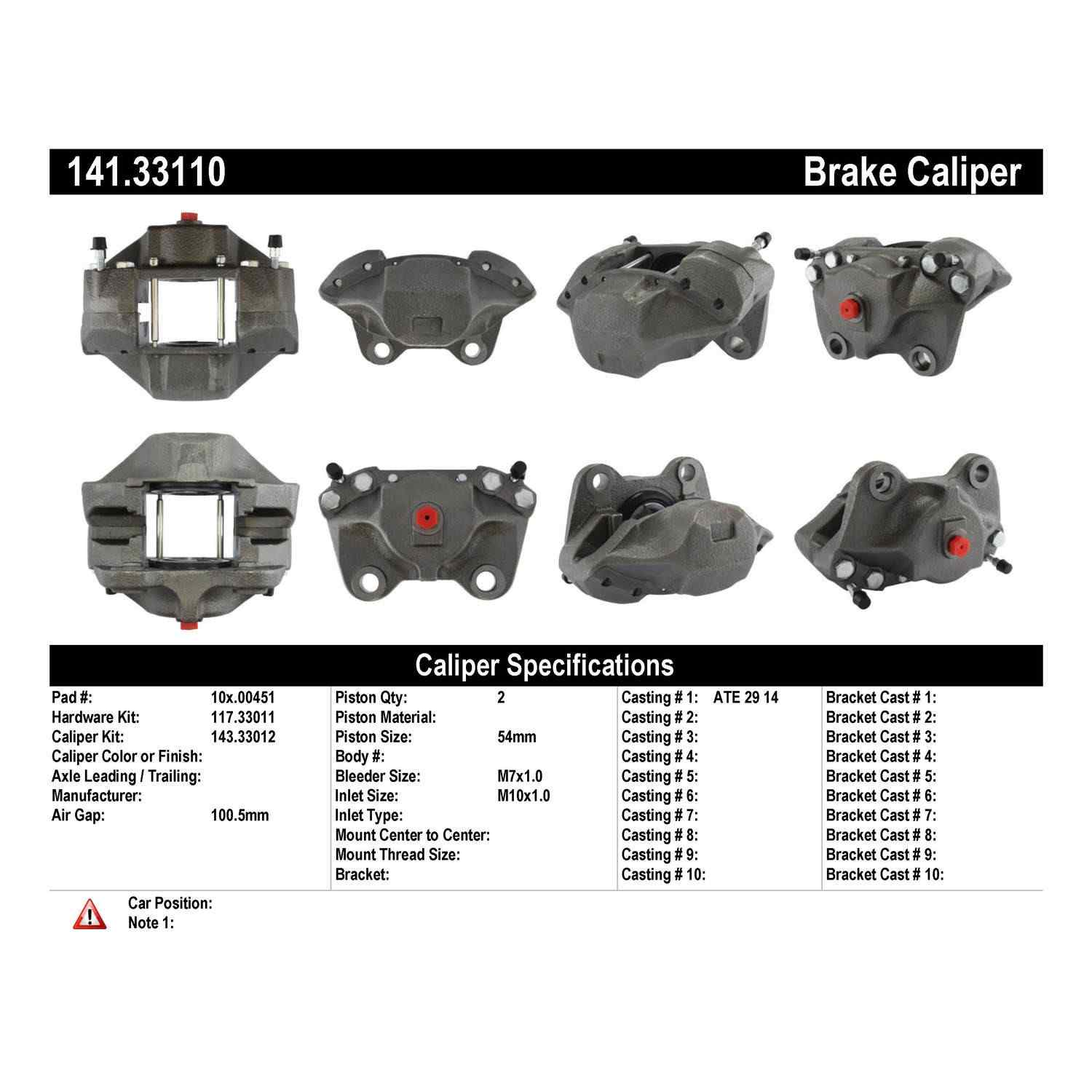 Centric Parts Semi-Loaded Brake Caliper 141.33110