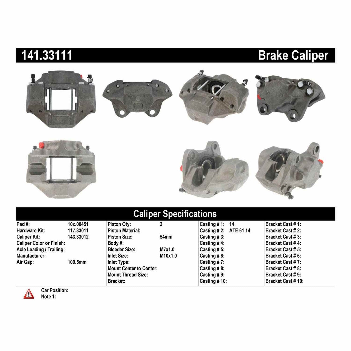 Centric Parts Disc Brake Caliper Remanufactured with Anti-Corrosion Finish 141.33111