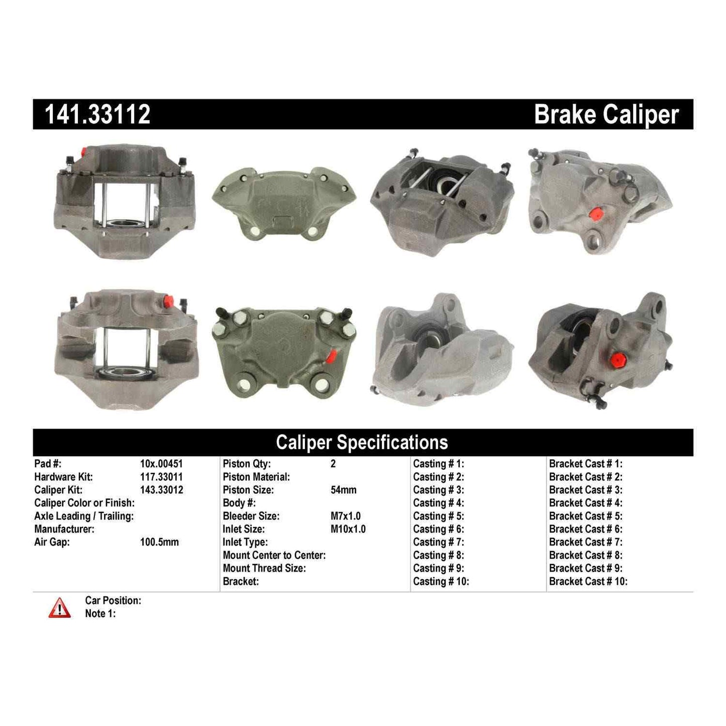 Centric Parts Semi-Loaded Brake Caliper 141.33112